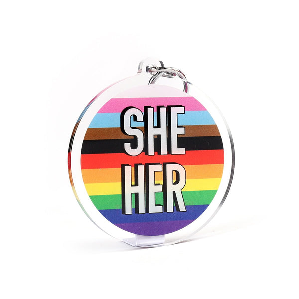 Keyring - Progress Flag w She Her - Harlem Starlet