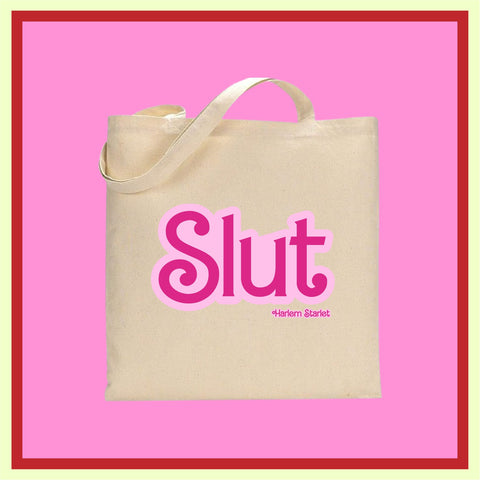 Tote Bag - Slut in Light Pink / Hot Pink - Harlem Starlet