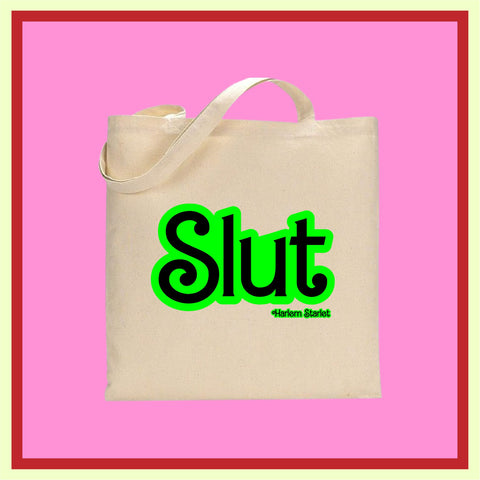 Tote Bag - Slut in Lime / Black - Harlem Starlet