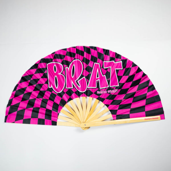 Bamboo Clack Fan - Brat in Black & Pink - Harlem Starlet