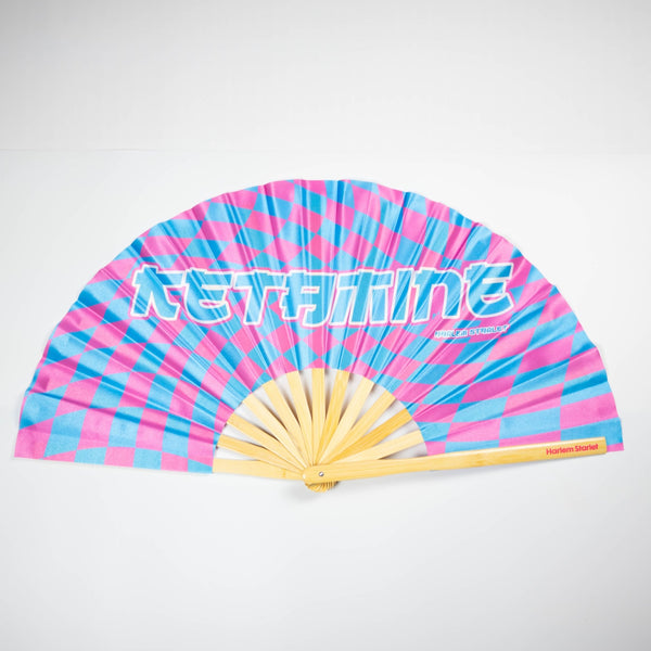 Bamboo Clack Fan - Ketamine in Pink & Blue - Harlem Starlet