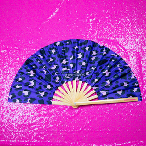 Bamboo Clack Fan - Leopard in Purple - Harlem Starlet