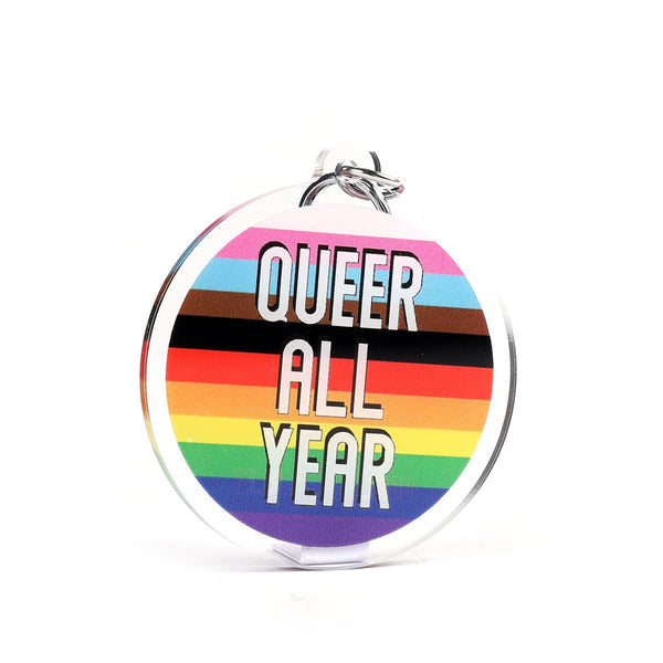 Keyring - Progress Flag w Queer All Year - Harlem Starlet