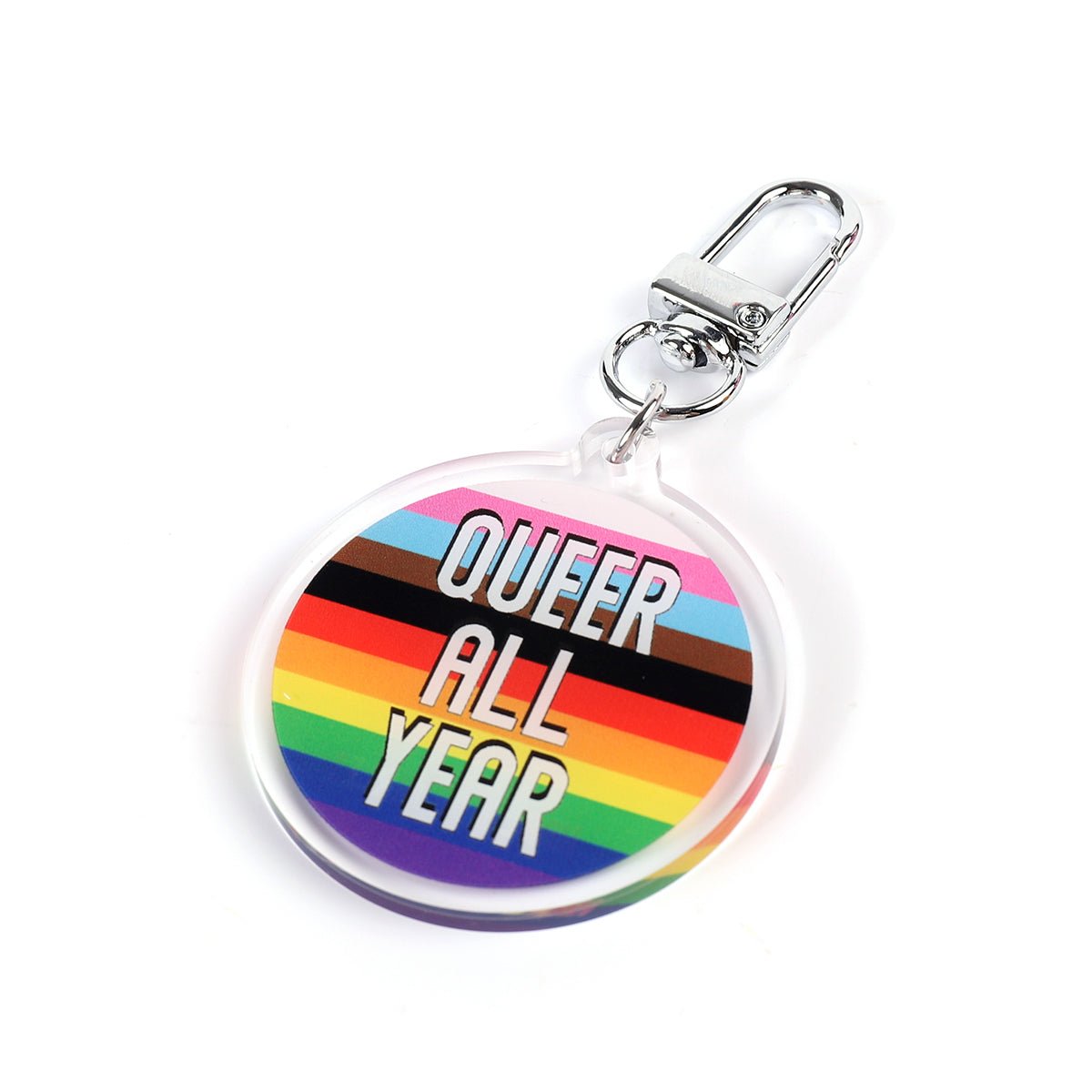 Keyring - Progress Flag w Queer All Year - Harlem Starlet