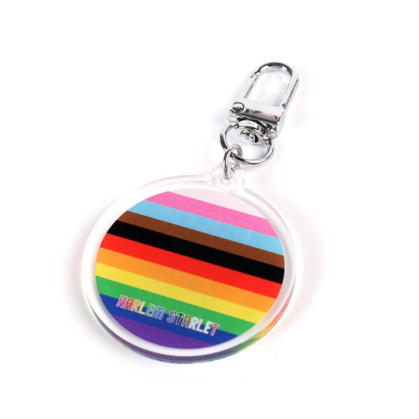 Keyring - Progress Flag w Queer All Year - Harlem Starlet