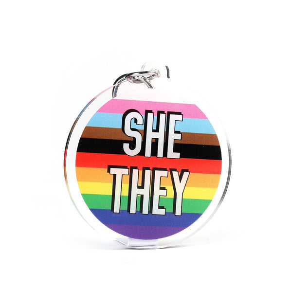 Keyring - Progress Flag w She They - Harlem Starlet