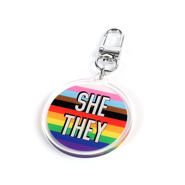 Keyring - Progress Flag w She They - Harlem Starlet