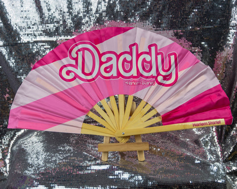 Bamboo Clack Fan - Daddy in Pink Stripe (Retired, last stock) - Harlem Starlet