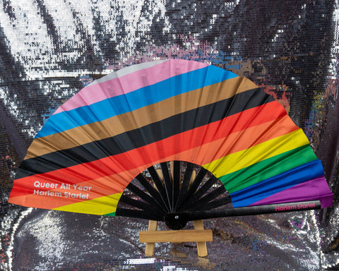Bamboo Clack Fan - Queer All Year in Progress Flag - Harlem Starlet
