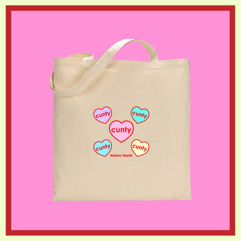 Tote Bag - Cunty Candy Heart in Pastel - Harlem Starlet