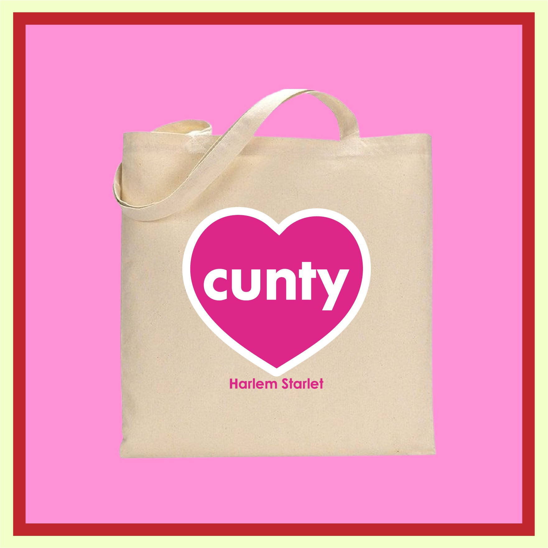 Tote Bag - Cunty Heart in Pink / White - Harlem Starlet