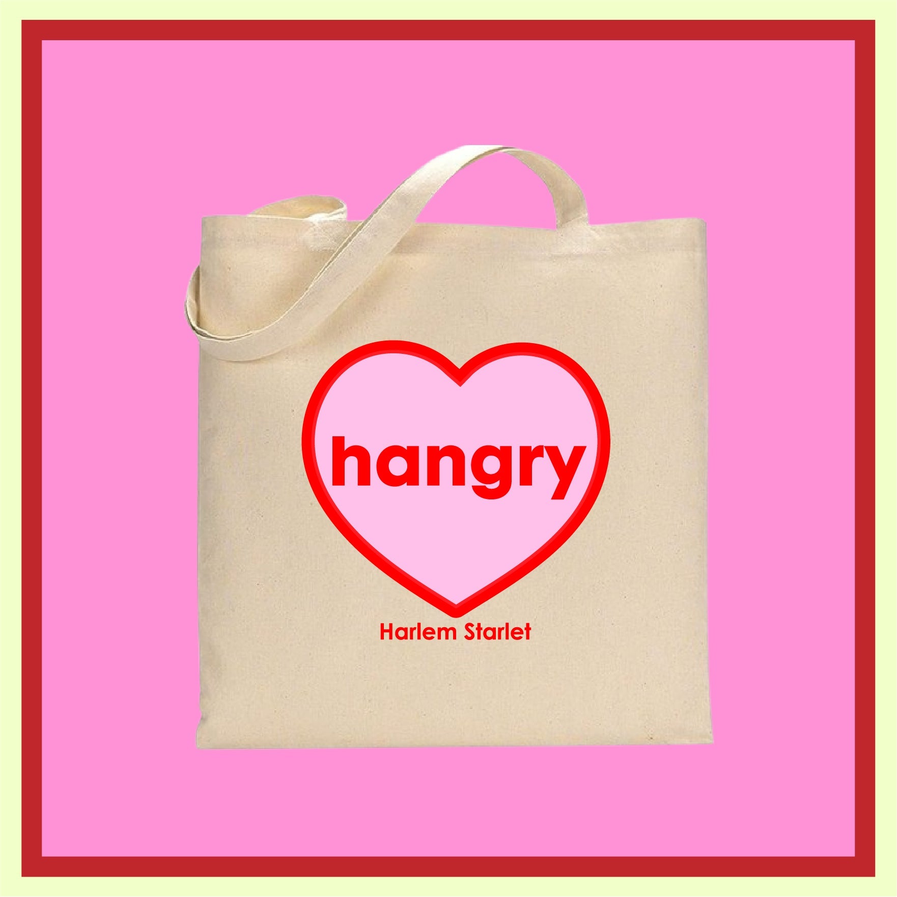 Tote Bag - Hangry Heart in Pink / Red - Harlem Starlet