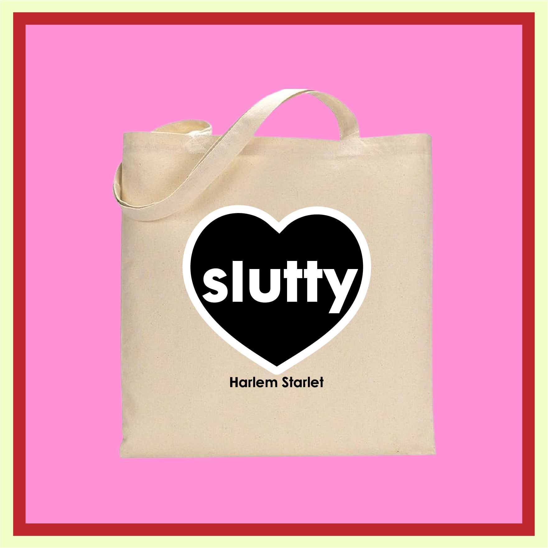 Tote Bag - Slutty Heart in Black / White - Harlem Starlet